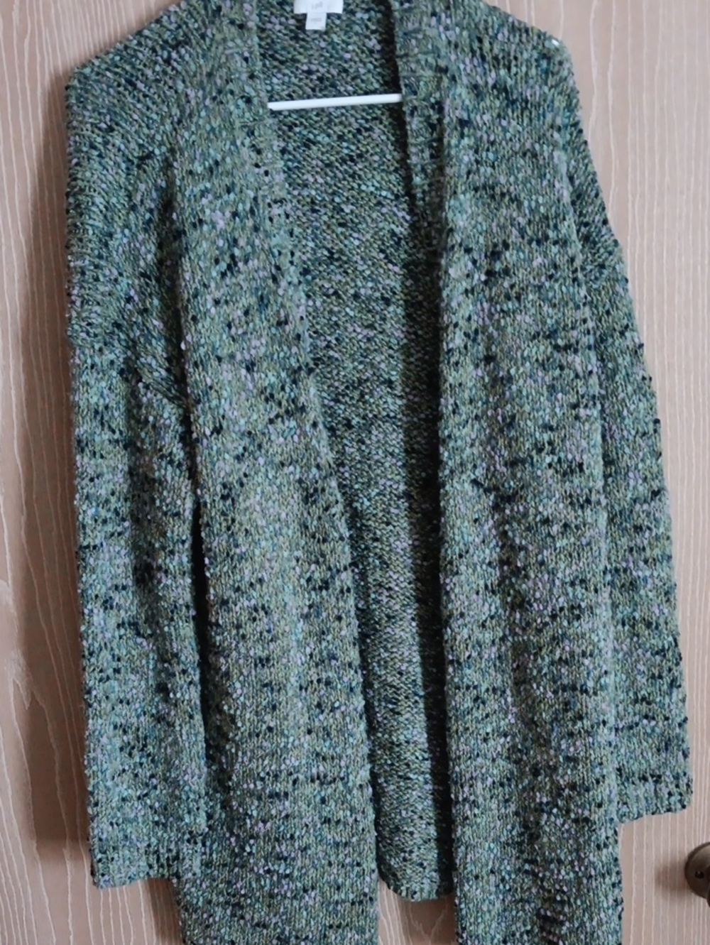 J. Jill Green Speckled Open-Front Cardigan